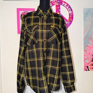 DIXXON Black and Yellow Flannel Shirt